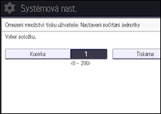 Ilustrace displeje ovládacího panelu