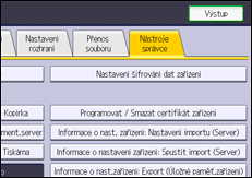 Ilustrace displeje ovládacího panelu