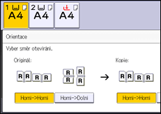Ilustrace displeje ovládacího panelu