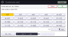 Ilustrace displeje ovládacího panelu