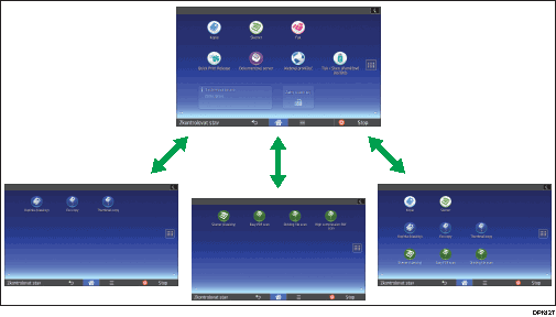 Ilustrace vlastního nastavení [Domovské] obrazovky