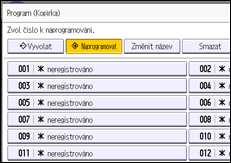 Ilustrace displeje ovládacího panelu