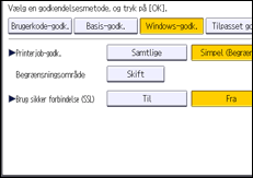 Illustration af displayet på betjeningspanelet