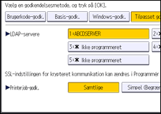 Illustration af displayet på betjeningspanelet