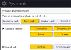 Illustration af displayet på betjeningspanelet