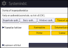 Illustration af displayet på betjeningspanelet