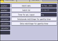 Illustration af displayet på betjeningspanelet