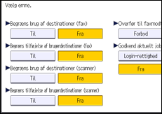 Illustration af displayet på betjeningspanelet