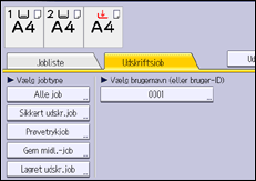 Illustration af displayet på betjeningspanelet