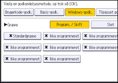 Illustration af displayet på betjeningspanelet