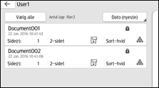 Illustration af displayet på betjeningspanelet