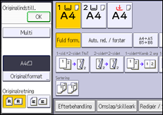 Illustration af displayet på betjeningspanelet