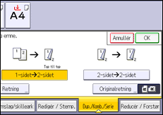 Illustration af displayet på betjeningspanelet