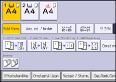 Illustration af displayet på betjeningspanelet