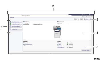 Nummereret illustration af webbrowser-skærm