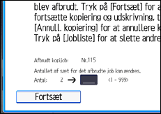 Illustration af displayet på betjeningspanelet