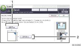 Nummerierte Abbildung Bedienfeld-Display