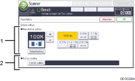 Nummerierte Abbildung Bedienfeld-Display
