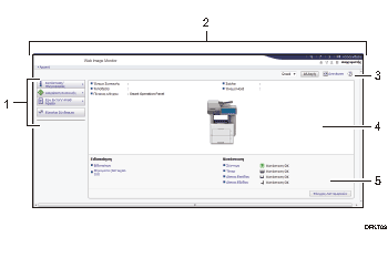 Απεικόνιση οθόνης προγράμματος περιήγησης με αριθμημένες επεξηγήσεις