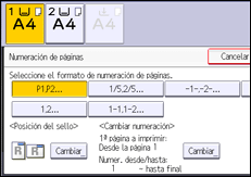 Ilustración de la pantalla panel de mandos