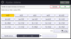 Ilustración de la pantalla panel de mandos