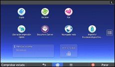 Ilustración de la pantalla panel de mandos