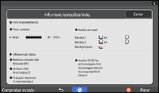 Ilustración de la pantalla panel de mandos