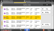 Ilustración de la pantalla panel de mandos
