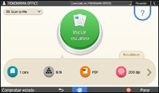 Ilustración de la pantalla panel de mandos