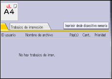 Ilustración de la pantalla panel de mandos