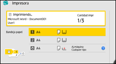 Ilustración de la pantalla panel de mandos