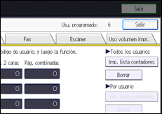Ilustración de la pantalla panel de mandos