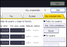 Ilustración de la pantalla panel de mandos