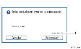 Ilustración con llamadas numeradas de la pantalla del panel de operaciones