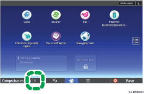 Ilustración de la pantalla panel de mandos