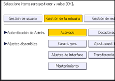 Ilustración de la pantalla panel de mandos