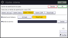 Ilustración de la pantalla panel de mandos