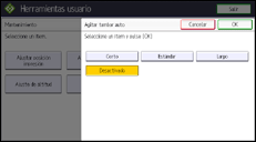 Ilustración de la pantalla panel de mandos