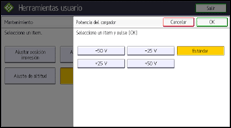 Ilustración de la pantalla panel de mandos