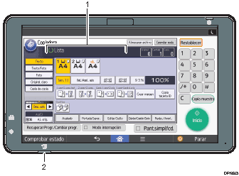 Ilustración del panel de mandos, ilustración con llamadas numeradas