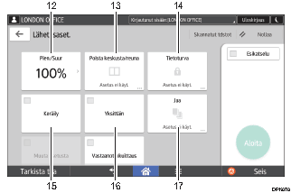 Käyttöpaneelin numeroitu näyttö
