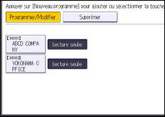 Illustration de l'écran du panneau de commande