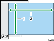 Illustration de la zone maximale de numérisation de l'ADF