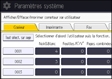 Illustration de l'écran du panneau de commande