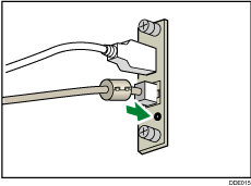 Illustration du raccordement du câble d'interface USB