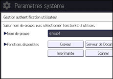 Illustration de l'écran du panneau de commande