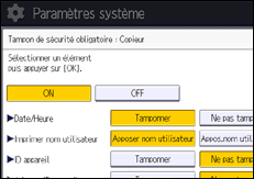 Illustration de l'écran du panneau de commande