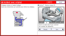 Illustration de l'écran du panneau de commande