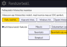 A kezelőpanel ismertetése