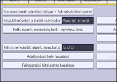 A kezelőpanel ismertetése